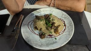 Timbal de tempeh, la única opció vegana sense esberginia at Aromatic Restaurant in Altafulla