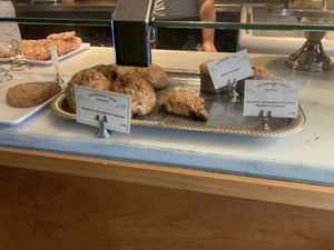 Some vegan scone options  at Haymarket Bookstore Cafe in Northampton