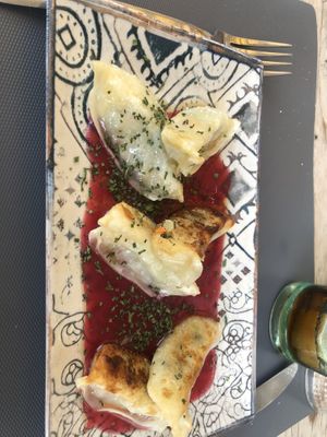 veggie root (vegan) gyoza  at Don Diego in Sotogrande