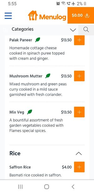 Vege menu - request dishes vegan at The Flames in Kyneton