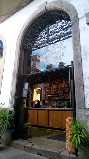 Entrance at Cafe Carrilana in Santiago De Compostela