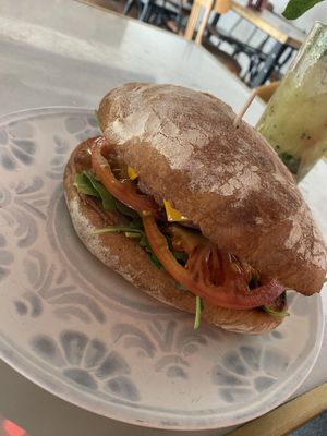 Vegan burger  at Cafe Carrilana in Santiago De Compostela