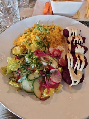 Beet root falafel, very creative and tasty! at Local - Alvalade in Lisbon