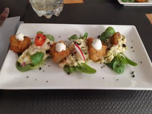Menú del día/Starter/millet salad with falafel at La Cuina d'Adel in Valencia