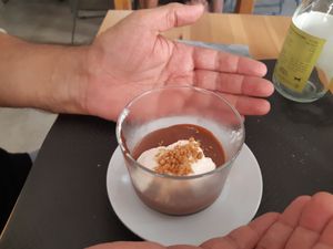 día/Dessert/Chocolate custard at La Cuina d'Adel in Valencia