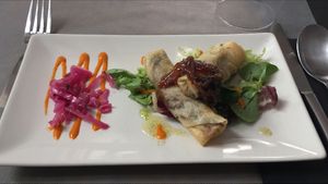 Aubergine rolls with caramelised onion at La Cuina d'Adel in Valencia