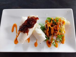 Crujiente de puerros at La Cuina d'Adel in Valencia