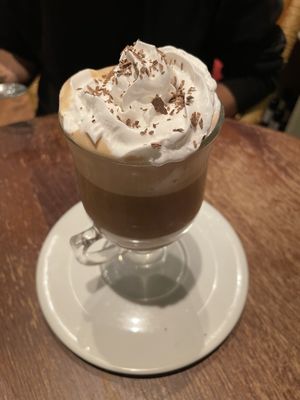 Hot chocolate with cream   at Kyffin Cafe Deli in Bangor