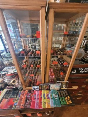 Vegan Chocolate Display at Kyffin Cafe Deli in Bangor