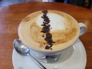 Soya Cappuccino #Veganuary at Kyffin Cafe Deli in Bangor