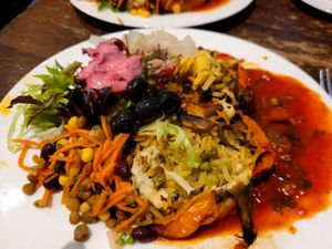 Stuffed Peppers with Salad at Kyffin Cafe Deli in Bangor