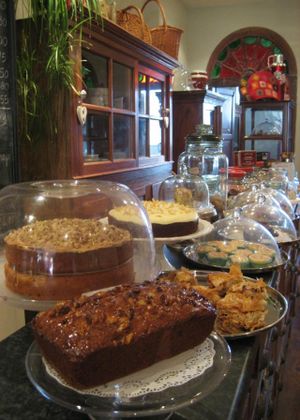 Home made cakes at Kyffin Cafe Deli in Bangor