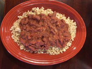 Rice and beans at Evie's in Roanoke