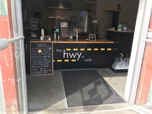 Front entrance at The Hwy Cafe in Pemberton