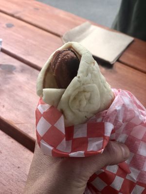 Kids hot dog at The Hwy Cafe in Pemberton