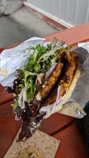 Falafel wrap at The Hwy Cafe in Pemberton