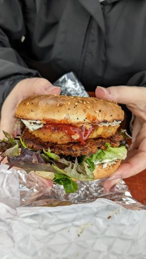 Breakfast burger at The Hwy Cafe in Pemberton