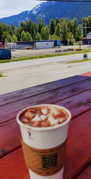 The hot chocolate with Dandies!! 😍 at The Hwy Cafe in Pemberton