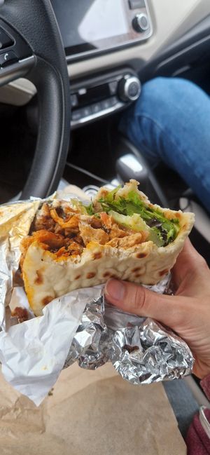 Buffalo/BBQ/Greek wrap at The Hwy Cafe in Pemberton