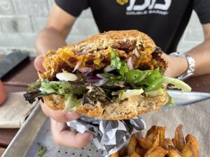 Hwy Burger + mountain add-on  at The Hwy Cafe in Pemberton