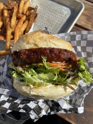Crunch chickpea burger   at The Hwy Cafe in Pemberton