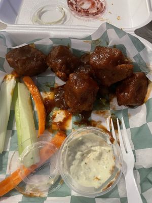 Bbq seitan pieces   at The Green Pig Pub in Salt Lake City
