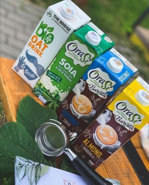 There is a huge selection of milk for your choice, for every taste at Doppio in Grodno