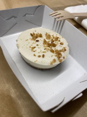 Salted caramel dessert at Vegan Place in Tbilisi