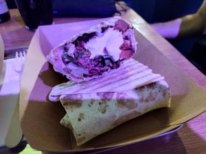 BBQ seitan wrap at Vegan Place in Tbilisi