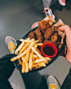Seitan Nuggets + Fries  at Vegan Place in Tbilisi