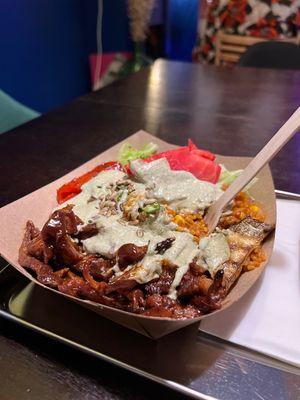 Bowl 3 with seitan   at Vegan Place in Tbilisi