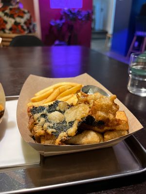 Fish n chips   at Vegan Place in Tbilisi