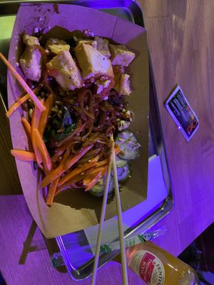 Bowl #2 noodles, fried tofu and veggies   at Vegan Place in Tbilisi