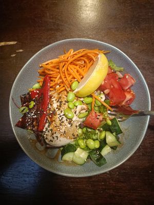 Special salad with vegan cream cheese at Vegan Place in Tbilisi