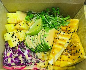 Grilled Tofu Peanut Bowl  at Vegan Place in Tbilisi