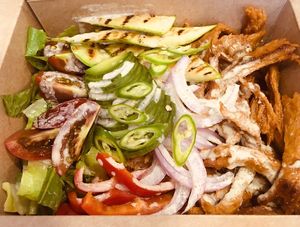 Seitan bowl at Vegan Place in Tbilisi