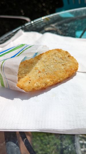 Hash brown patty at Little Barn Coffee House in Los Angeles