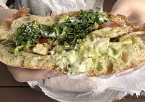 Chicken Pesto sandwich  at Little Barn Coffee House in Los Angeles