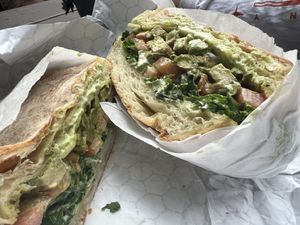 Chickn sandwich  at Little Barn Coffee House in Los Angeles