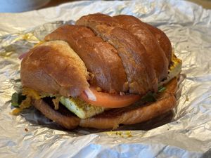 Breakfast sandwich   at Little Barn Coffee House in Los Angeles