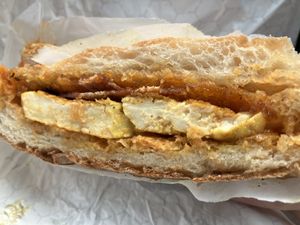 Bacon breakfast sandwich on ciabatta  at Little Barn Coffee House in Los Angeles