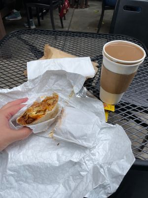 Soyrizo breakfast burrito for $18 at Little Barn Coffee House in Los Angeles
