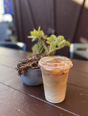 Iced lattee  at Little Barn Coffee House in Los Angeles