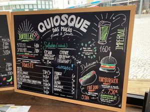 Menu at Quiosque das Maçãs in Colares