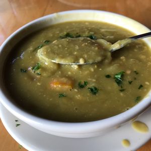 Split pea miso soup at Paul and Elizabeth's in Northampton