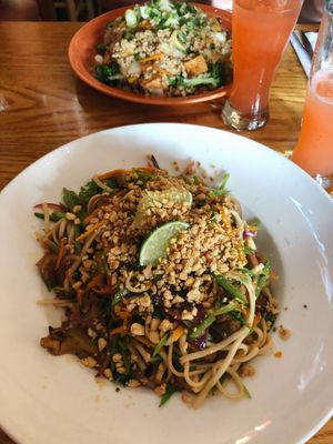 homemade seitan and udon noodles at Paul and Elizabeth's in Northampton