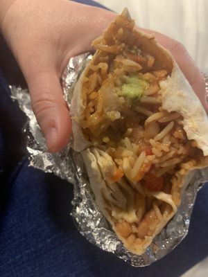 Bean chilli with guac and fajita veg  at Boojum in Belfast
