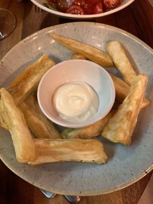Cassava fries, vegan Mayo at Oliveira Kitchen in East London
