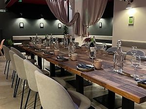 Spacious Function Room - Sit up to 60 in three large tables. up to 36 on a single table at Oliveira Kitchen in East London