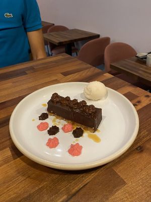 Peruvian chocolate tart at Oliveira Kitchen in East London